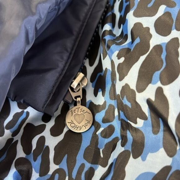 Betsey Johnson Womens Winter Coat Size L Navy Polyester Down Puffer Style - Picture 9 of 11